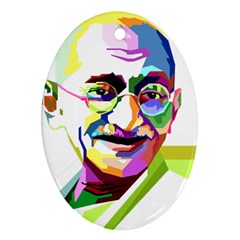 Ghandi Oval Ornament (two Sides) by bhazkaragriz