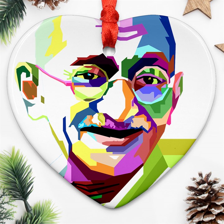 Ghandi Heart Ornament (2 Sides)