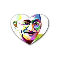 Ghandi Rubber Coaster (heart)  by bhazkaragriz