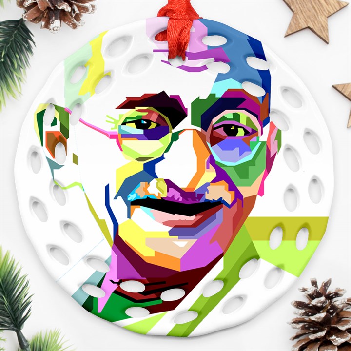 Ghandi Ornament (Round Filigree) 