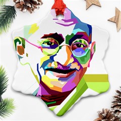 Ghandi Snowflake Ornament (2-side) by bhazkaragriz