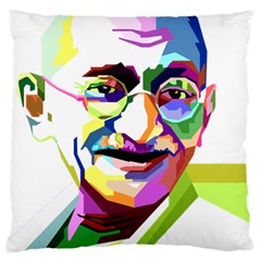 Ghandi Large Cushion Case (two Sides) by bhazkaragriz