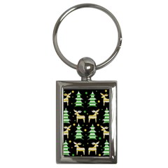 Decorative Xmas Reindeer Pattern Key Chains (rectangle)  by Valentinaart