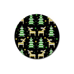 Decorative Xmas Reindeer Pattern Magnet 3  (round) by Valentinaart