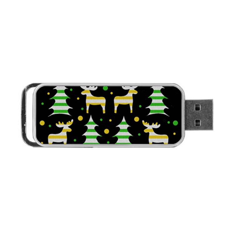 Decorative Xmas reindeer pattern Portable USB Flash (One Side)