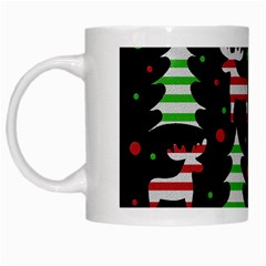 Reindeer Decorative Pattern White Mugs by Valentinaart