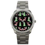 Reindeer decorative pattern Sport Metal Watch Front