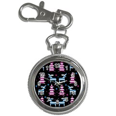 Blue And Pink Reindeer Pattern Key Chain Watches by Valentinaart