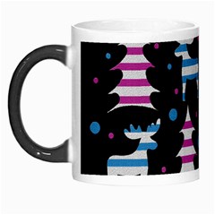 Blue And Pink Reindeer Pattern Morph Mugs by Valentinaart