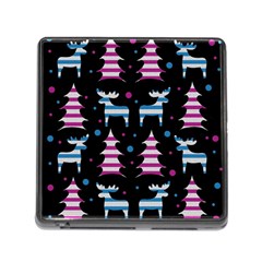 Blue And Pink Reindeer Pattern Memory Card Reader (square) by Valentinaart