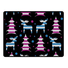 Blue And Pink Reindeer Pattern Fleece Blanket (small) by Valentinaart