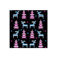 Blue And Pink Reindeer Pattern Satin Bandana Scarf by Valentinaart