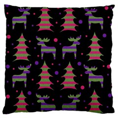 Reindeer Magical Pattern Large Flano Cushion Case (one Side) by Valentinaart