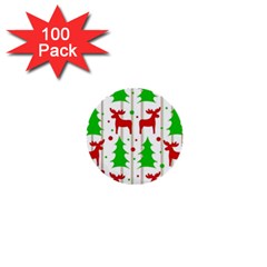 Reindeer Elegant Pattern 1  Mini Buttons (100 Pack)  by Valentinaart