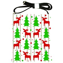 Reindeer Elegant Pattern Shoulder Sling Bags by Valentinaart