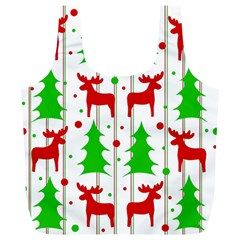 Reindeer Elegant Pattern Full Print Recycle Bags (l)  by Valentinaart