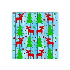 Xmas Reindeer Pattern - Blue Satin Bandana Scarf by Valentinaart