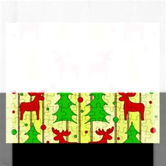 Xmas Reindeer Pattern - Yellow Rectangular Jigsaw Puzzl by Valentinaart