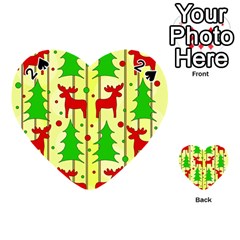 Xmas Reindeer Pattern - Yellow Playing Cards 54 (heart) 