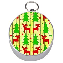 Xmas Reindeer Pattern - Yellow Silver Compasses by Valentinaart