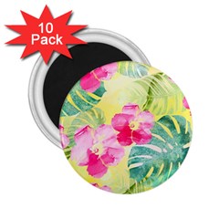 Tropical Dream Hibiscus Pattern 2 25  Magnets (10 Pack)  by DanaeStudio