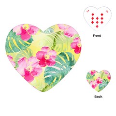 Tropical Dream Hibiscus Pattern Playing Cards (heart)  by DanaeStudio