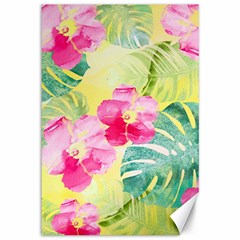 Tropical Dream Hibiscus Pattern Canvas 12  X 18  