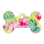 Tropical Dream Hibiscus Pattern Dog Tag Bone (Two Sides) Back