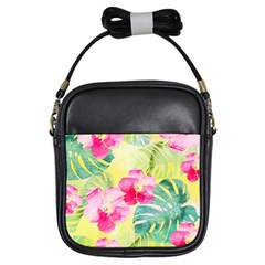 Tropical Dream Hibiscus Pattern Girls Sling Bags