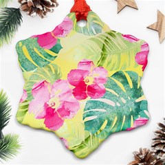 Tropical Dream Hibiscus Pattern Ornament (snowflake) 