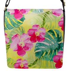 Tropical Dream Hibiscus Pattern Flap Messenger Bag (s) by DanaeStudio