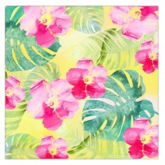 Tropical Dream Hibiscus Pattern Large Satin Scarf (square) by DanaeStudio