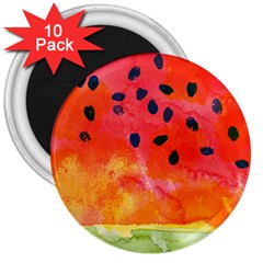 Abstract Watermelon 3  Magnets (10 Pack)  by DanaeStudio