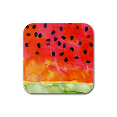 Abstract Watermelon Rubber Square Coaster (4 Pack)  by DanaeStudio