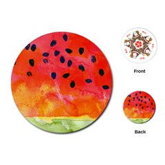 Abstract Watermelon Playing Cards (round)  by DanaeStudio