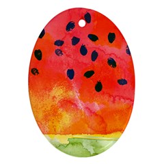 Abstract Watermelon Oval Ornament (two Sides)