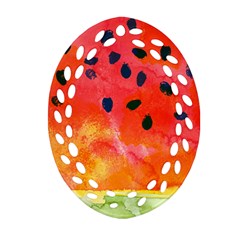 Abstract Watermelon Oval Filigree Ornament (2-side) 