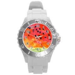 Abstract Watermelon Round Plastic Sport Watch (l) by DanaeStudio