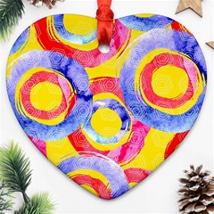 Blue And Pink Dream Ornament (heart) 