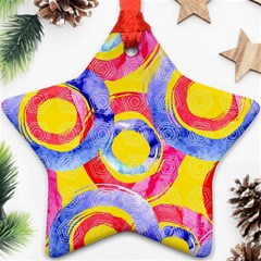 Blue And Pink Dream Ornament (star) 