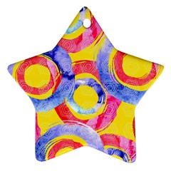 Blue And Pink Dream Star Ornament (two Sides) 