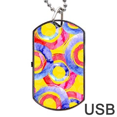 Blue And Pink Dream Dog Tag Usb Flash (two Sides) 