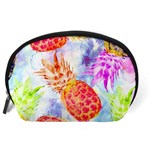 Colorful Pineapples Over A Blue Background Accessory Pouches (Large)  Back