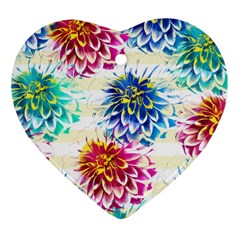 Colorful Dahlias Ornament (heart) 