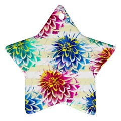 Colorful Dahlias Ornament (star) 