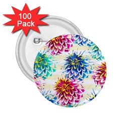 Colorful Dahlias 2 25  Buttons (100 Pack) 