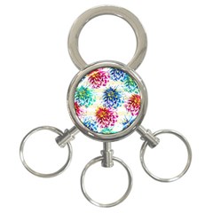 Colorful Dahlias 3-ring Key Chains