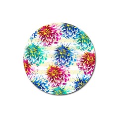 Colorful Dahlias Magnet 3  (round) by DanaeStudio