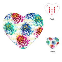 Colorful Dahlias Playing Cards (heart) 