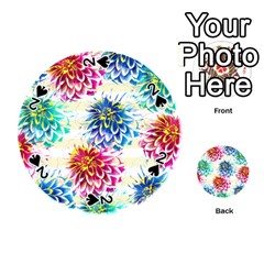 Colorful Dahlias Playing Cards 54 (round) 